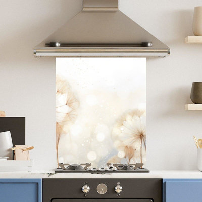 Choose Your Print Premium 60 X 75Cm Abstract Dandilion 6mm Glass Toughened Kitchen SplashbackHeat Resistant Polished Edges from B&Q