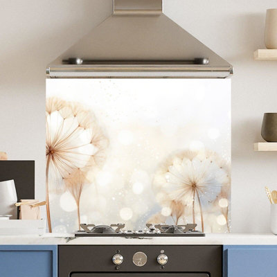 Choose Your Print Premium 90 X 75Cm Abstract Dandilion 6mm Glass Toughened Kitchen SplashbackHeat Resistant Polished Edges from B&Q
