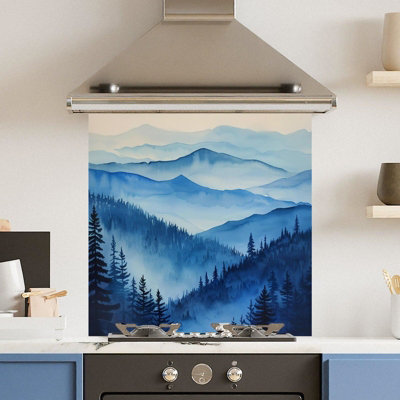 Choose Your Print Premium 60 X 60Cm Autumn Mist 6mm Glass Toughened Kitchen SplashbackHeat Resistant Polished Edges from B&Q