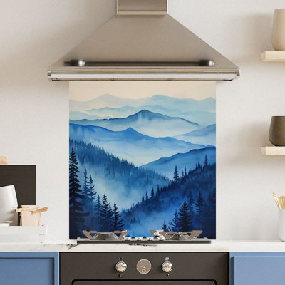 Choose Your Print Premium 60 X 65Cm Autumn Mist 6mm Glass Toughened Kitchen SplashbackHeat Resistant Polished Edges from B&Q