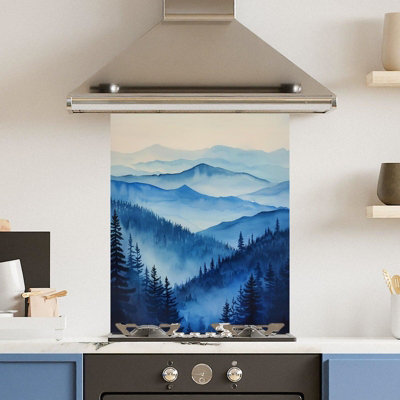 Choose Your Print Premium 60 X 75Cm Autumn Mist 6mm Glass Toughened Kitchen SplashbackHeat Resistant Polished Edges from B&Q