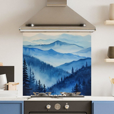Choose Your Print Premium 70 X 65Cm Autumn Mist 6mm Glass Toughened Kitchen SplashbackHeat Resistant Polished Edges from B&Q