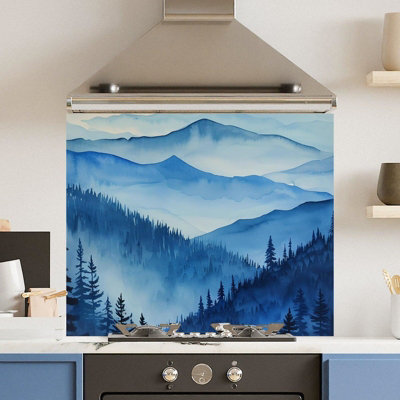 Choose Your Print Premium 90 X 65Cm Autumn Mist 6mm Glass Toughened Kitchen SplashbackHeat Resistant Polished Edges from B&Q