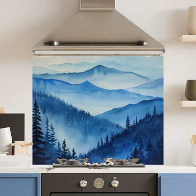 Choose Your Print Premium 90 X 75Cm Autumn Mist 6mm Glass Toughened Kitchen SplashbackHeat Resistant Polished Edges from B&Q