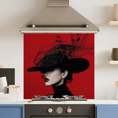 Choose Your Print Premium 70 X 65Cm Black Music 6mm Glass Toughened Kitchen SplashbackHeat Resistant Polished Edges from B&Q