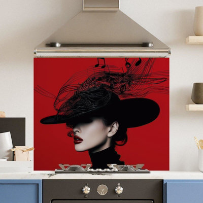 Choose Your Print Premium 90 X 75Cm Black Music 6mm Glass Toughened Kitchen SplashbackHeat Resistant Polished Edges from B&Q