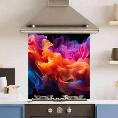 Choose Your Print Premium 70 X 75Cm Colour Cloud 6mm Glass Toughened Kitchen SplashbackHeat Resistant Polished Edges from B&Q