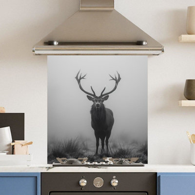 Choose Your Print Premium 60 X 65Cm Dark Mist 6mm Glass Toughened Kitchen SplashbackHeat Resistant Polished Edges from B&Q