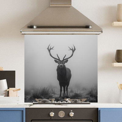 Choose Your Print Premium 70 X 65Cm Dark Mist 6mm Glass Toughened Kitchen SplashbackHeat Resistant Polished Edges from B&Q