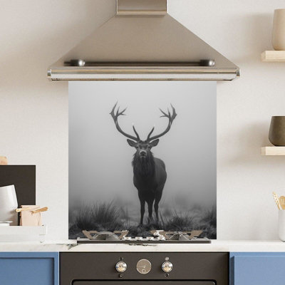 Choose Your Print Premium 70 X 75Cm Dark Mist 6mm Glass Toughened Kitchen SplashbackHeat Resistant Polished Edges from B&Q