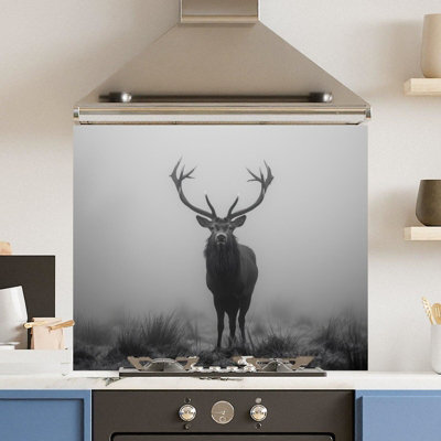 Choose Your Print Premium 90 X 65Cm Dark Mist 6mm Glass Toughened Kitchen SplashbackHeat Resistant Polished Edges from B&Q