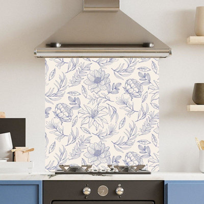 Choose Your Print Premium 60 X 60Cm Lavendar Flowers 6mm Glass Toughened Kitchen SplashbackHeat Resistant Polished Edges from B&Q