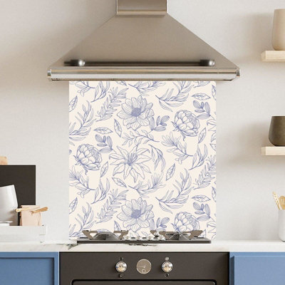 Choose Your Print Premium 60 X 65Cm Lavendar Flowers 6mm Glass Toughened Kitchen SplashbackHeat Resistant Polished Edges from B&Q