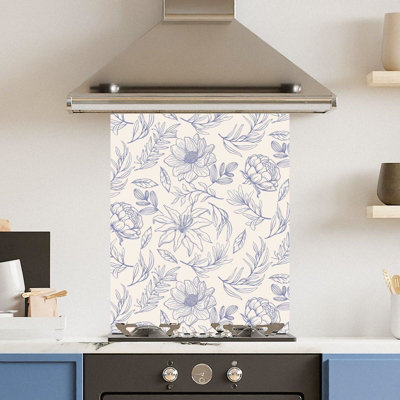 Choose Your Print Premium 60 X 75Cm Lavendar Flowers 6mm Glass Toughened Kitchen SplashbackHeat Resistant Polished Edges from B&Q