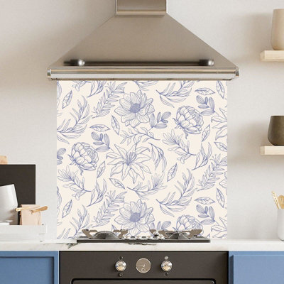 Choose Your Print Premium 70 X 65Cm Lavendar Flowers 6mm Glass Toughened Kitchen SplashbackHeat Resistant Polished Edges from B&Q