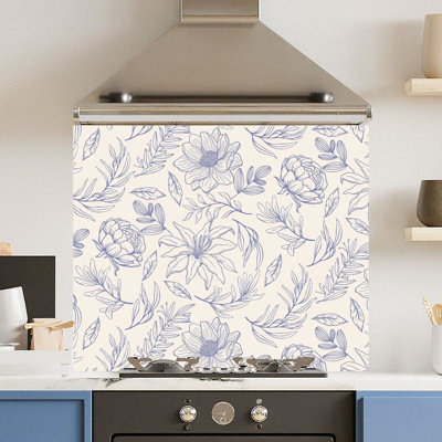 Choose Your Print Premium 90 X 75Cm Lavendar Flowers 6mm Glass Toughened Kitchen SplashbackHeat Resistant Polished Edges from B&Q