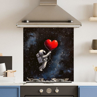 Choose Your Print Premium 70 X 75Cm Love Space 6mm Glass Toughened Kitchen SplashbackHeat Resistant Polished Edges from B&Q