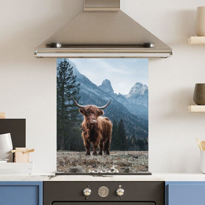 Choose Your Print Premium 60 X 75Cm Regal Cow 6mm Glass Toughened Kitchen SplashbackHeat Resistant Polished Edges from B&Q