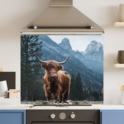 Choose Your Print Premium 90 X 75Cm Regal Cow 6mm Glass Toughened Kitchen SplashbackHeat Resistant Polished Edges from B&Q