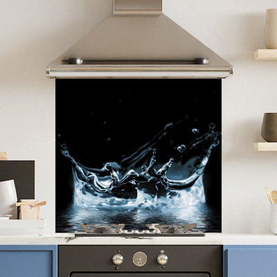 Choose Your Print Premium 70 X 65Cm Water Splash 2 6mm Glass Toughened Kitchen SplashbackHeat Resistant Polished Edges from B&Q