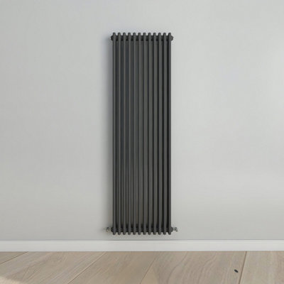 B&Q -  Vertical Anthracite Triple Column Radiator (H) 1800mm X (W) 560mm.