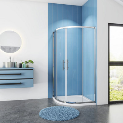 B&Q -  Offset Quadrant Shower EnclosureTray And Waste Left Hand 1200mm X 800mm X 1850mm