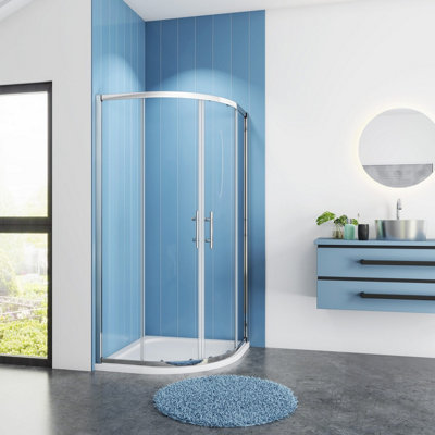 B&Q -  Offset Quadrant Shower EnclosureTray And Waste Right Hand 1000mm X 900mm X 1850mm