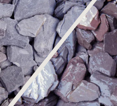 GravaHaus Decorative Gravel Plum Slate 30/50mm 20Kg Bag Garden Landscaping Stones from B&Q