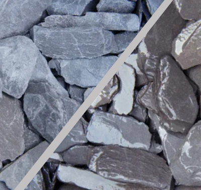 GravaHaus Decorative Gravel 30/50mm Blue Slate 20Kg Bag Garden Landscaping Stones from B&Q