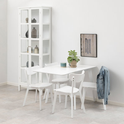 Furniture To Go Roxby Square Dining Table In Included 4 Roxby Dining Chair In White
