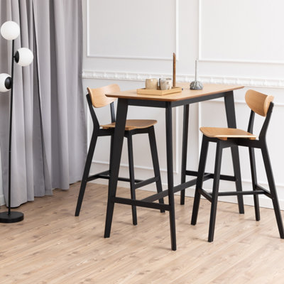 Furniture To Go Roxby Bar Table Included 2 Roxby Bar Stool, Black And Oak - Black & Oak - Image 5