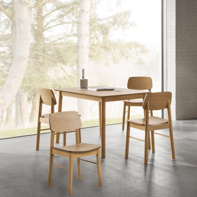 B&Q -  Barlow Rectangular Dining Table In Matt Oak Included 4 Barlow Dining Chair In Matt Oak