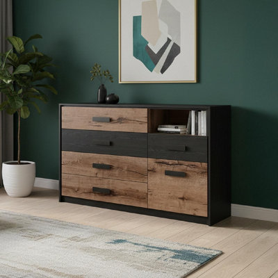 Heze Furniture Kassel Contemporary Style 5 Drawers Sideboard from B&Q