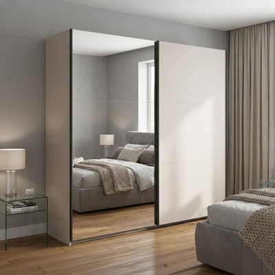 Heze Furniture Exter 2 Door Sliding 220Cm WardrobeCashmere