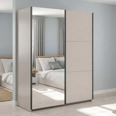 Heze Furniture Exter 2 Door Sliding 153Cm WardrobeCashmere