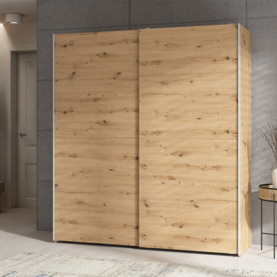 Heze Furniture Sonya 2 Door Sliding Wardrobe In Artisan Oak