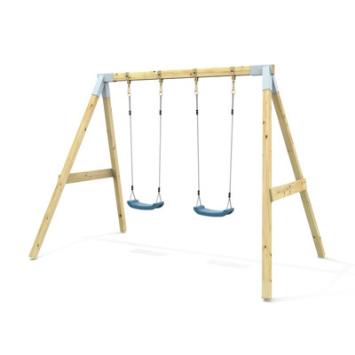 B&Q -  Premium Double Garden Swing For KidsFlex Navy Blue