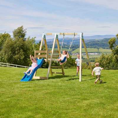Outdoortoys Unisex Blue Premium Single Garden Swing With Deck For Kids- Flex Navy 6Ft - Image 2