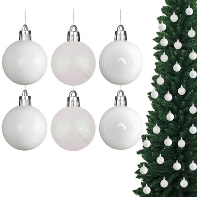 B&Q -  Christmas 3Cm Bauble White -Tree Hanging Decoration Festive Cheers 24Pcs