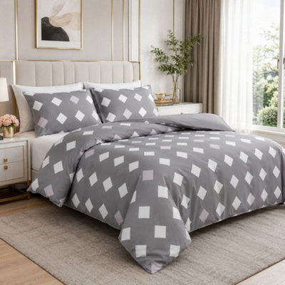  - Lazzaro Super King Duvet Set Premium Microfiber Reversible Super King Duvets Set 3Pcs Ultrasoft Hypoallergenic With Zipper Closure