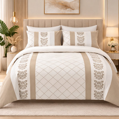 Pamposh Lazzaro Single Duvet Cover Set Premium Microfiber Duvet Cover Single Ultrasoft Reversible Single Duvet Set With Zipper Closure B&Q