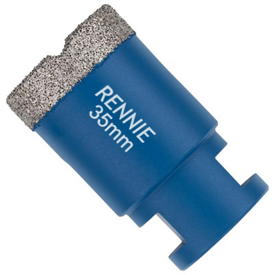 Rennie Tool Company 35mm Diamond Hole Saw Drill Bit With A M14 Shank For Angle Grinders. For Porcelain Tiles Ceramic Stone Granite Marble Glass from B&Q