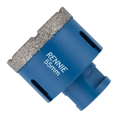 Rennie Tool Company 55mm Diamond Hole Saw Drill Bit With A M14 Shank For Angle Grinders. For Porcelain Tiles Ceramic Stone Granite Marble Glass from B&Q