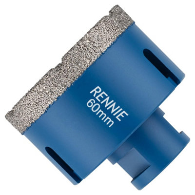 Rennie Tool Company 60mm Diamond Hole Saw Drill Bit With A M14 Shank For Angle Grinders. For Porcelain Tiles Ceramic Stone Granite Marble Glass from B&Q