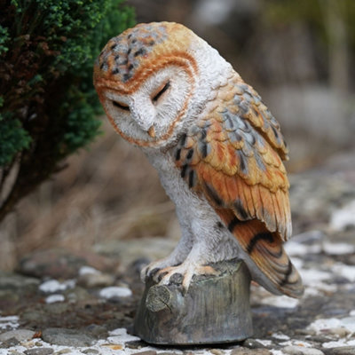 Burgess Barn Owl Resin Sculpture Home Garden British Wildlife Statue Outdoor Ornament Eagle Large Bird Gift from B&Q