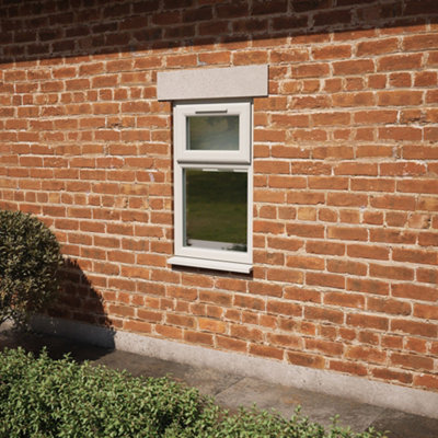 Lacerta Double Glazed Window Agate/white Top Hung Over Fixed Light Obscure Glazed 610 X 1040mm 10 Year Guarantee With Free Delivery from B&Q