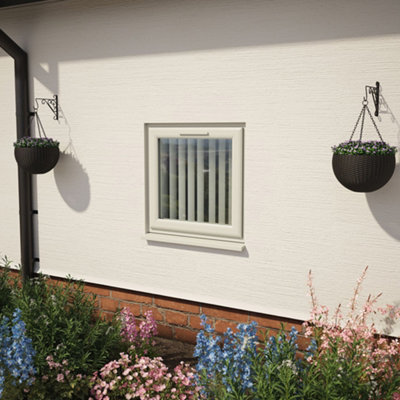 B&Q -  Double Glazed Window Agate/white Top Hung Opener Obscure Glazed 820 X 820mm 10 Year Guarantee With Free Delivery