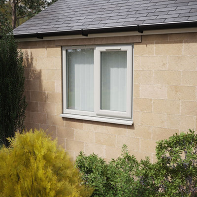 Lacerta Triple Glazed Window Agate/white Rh Side Hung Next To A Fixed Obscure Glazed 1190 X 1115mm 10 Year Guarantee With Free Delivery from B&Q