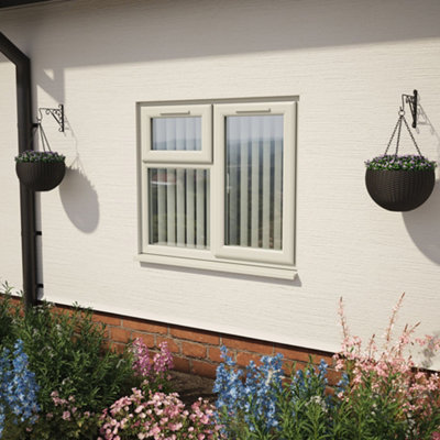 Lacerta Triple Glazed Window Agate/white Rh Side Hung And Top Opener Clear Glazed 1190 X 1040mm 10 Year Guarantee With Free Delivery from B&Q