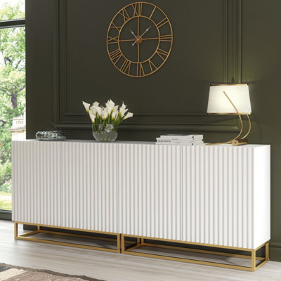 Ripple Duo Sideboard 200Cm White Fluted DesignCreative Furniture from B&Q